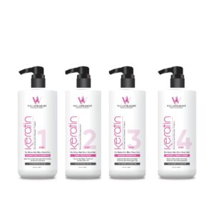 Well Straight Keratin Protein Hair Treatment Kit, 1000ML Pack of 4