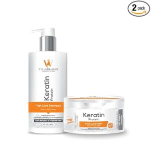 Well Straight Hair Reapir Treatment Kit Shampoo and Mask Combo of 2